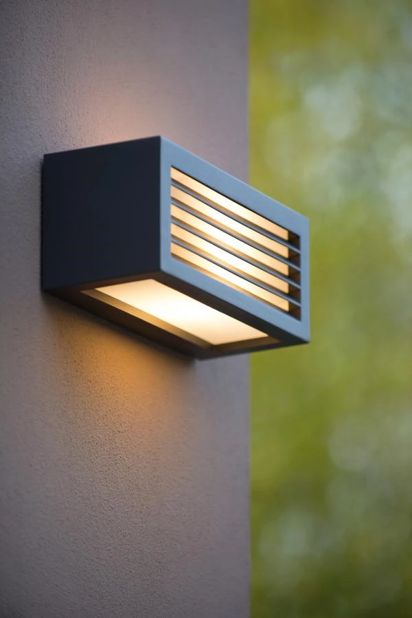 Lucide DIMO - Wall light Outdoor - 1xE27 - IP54 - Anthracite - ambiance 1